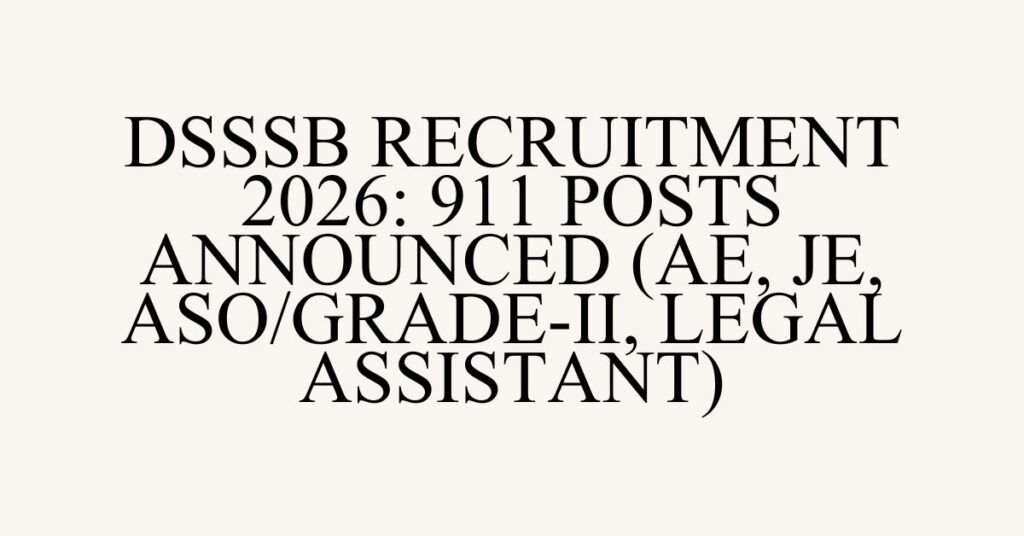 DSSSB Recruitment 2026