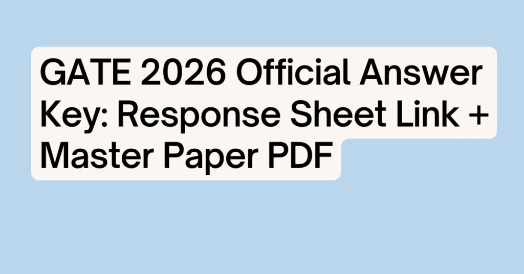 GATE 2026 Official Answer Key