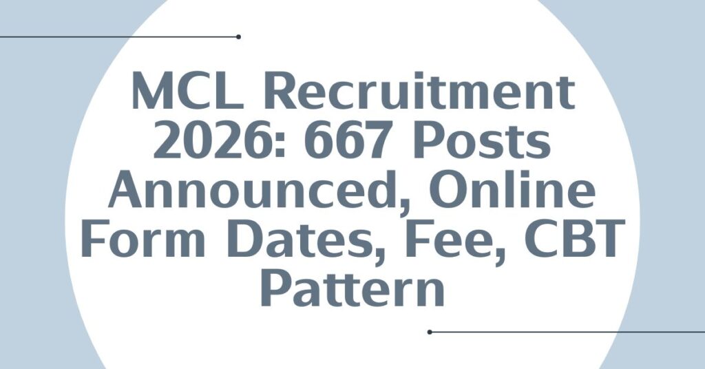 MCL Recruitment 2026