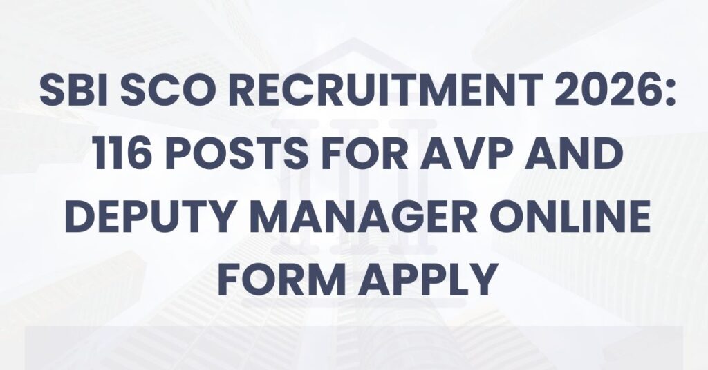 SBI SCO Recruitment 2026
