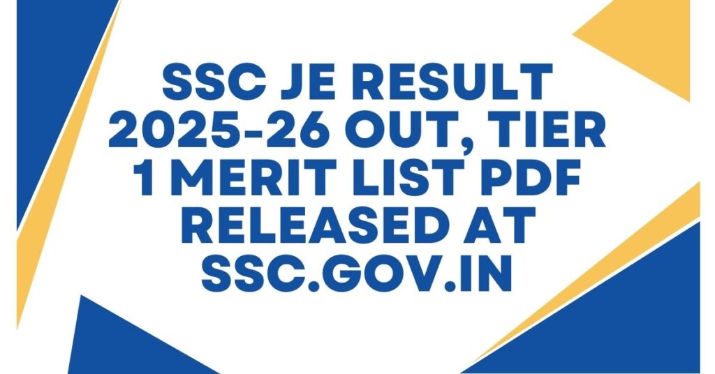 SSC JE Result 2025-26