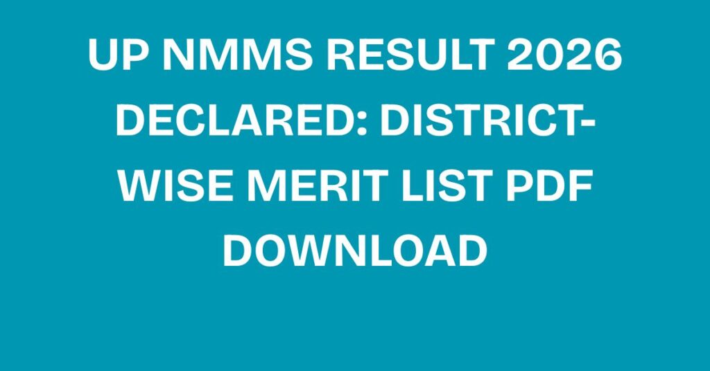 UP NMMS Result 2026